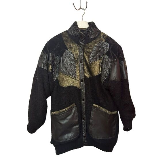 Graced By Star Jackets & Blazers - Graced By Star Vintage 80’s Black Leather Coat Size Large